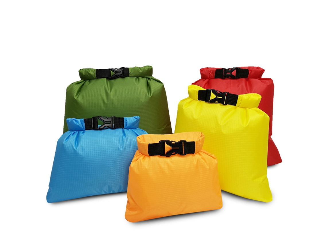 Set De 5 Bolsas Impermeables Roll Top Para Skating Camping Nautica Surf Pesca 6l