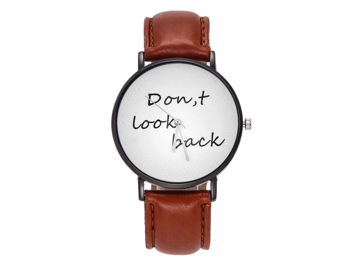 Reloj De Pulsera Zhoulianfa De Cuero Pu Con Esfera Redonda Para Hombre Y Mujer Café