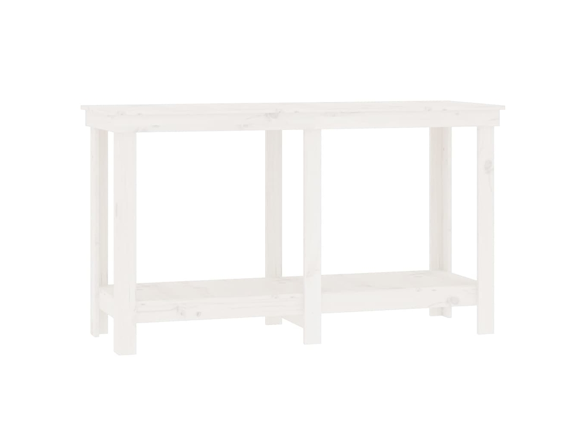 Banco de trabajo 140x50x80 cm Pino macizo Blanco MAISON EXCLUSIVE