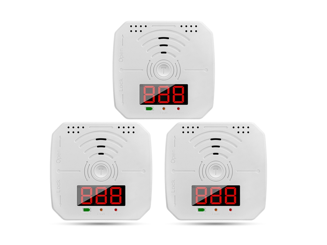 Detectores de monóxido de carbono (alarma audible y visual, pantalla LCD)