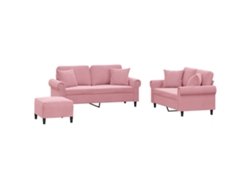 Maison Exclusive - Juego De Sofás Con Cojines 3 Piezas Terciopelo Rosa