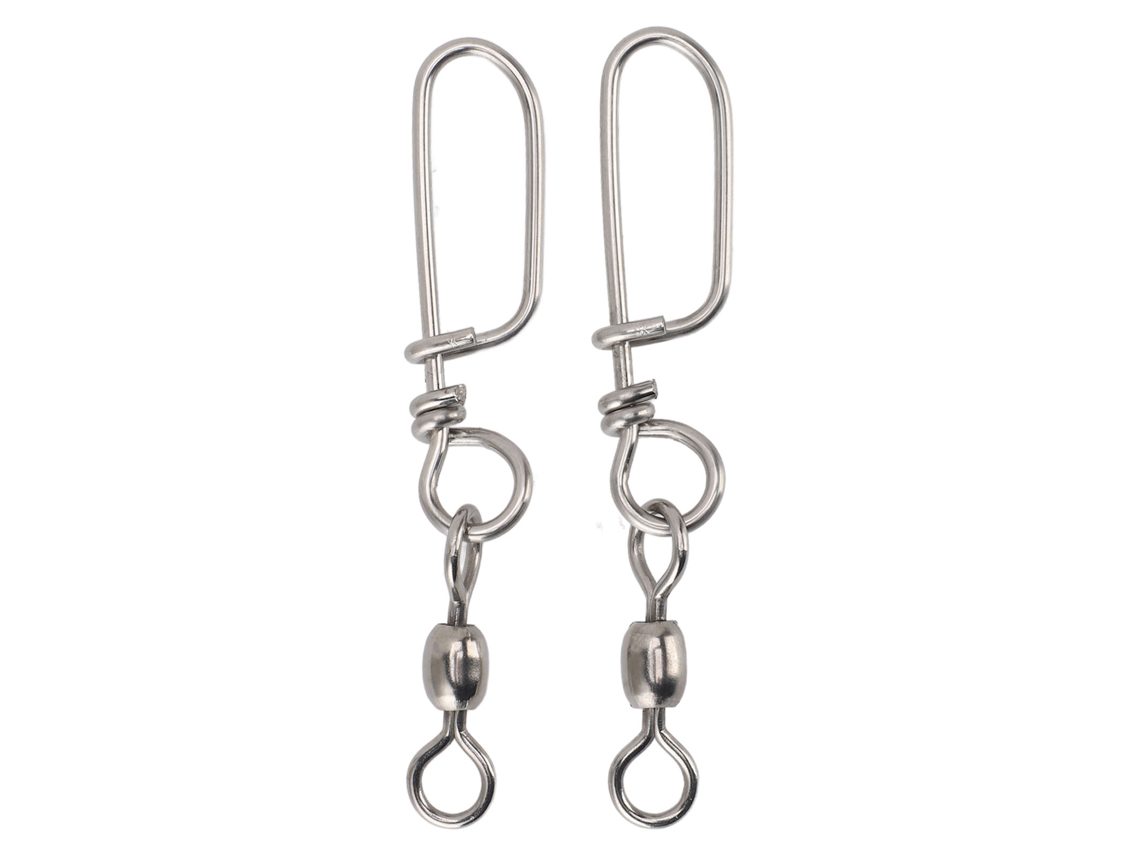 Danu26-2 Piezas Pesca Swivels Acero Inoxidable Rodamiento Bola Conectores Rápidos Pesca Lock Snap Swivels