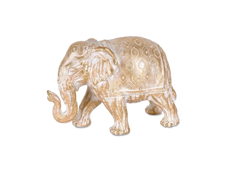 Elefante 29cm de resina decorada en tonos dorados sabanah PRESUME DE CASA