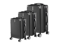 Maletas De Viaje Conjunto 3 Piezas, Abs Rígido Con Ruedas Giratorias 360°, Cremallera Resistente, Juego De 3 Tamaños M-l-xl, Color Negro