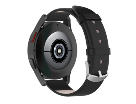 Correa de piel auténtica 20mm con herramienta para Samsung Galaxy Watch 4 40mm/Galaxy Watch 4 Classic 42mm - negro