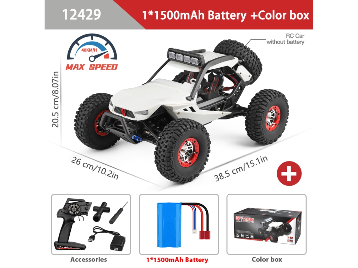 Coche todoterreno RC 112 4x4 con luz LED, buggy de carreras de derrape de aleación, juguete para niños. Aeuzwr