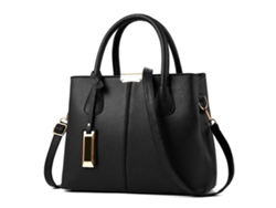 Bolso De Mano Versátil Para Mujer De Piel Sintética Con Gran Capacidad Para Fiestas, Compras Y Trabajo - Negro