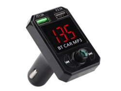 Mini Carregador De Cigarro Mp3 Com Bluetooth, Chamadas Hands-free E Carregamento Rápido Dual Usb Para Carro