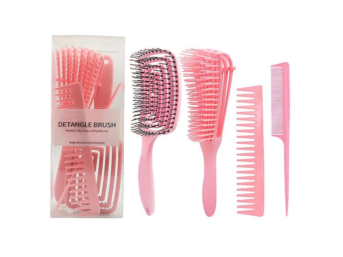 Juego De 4 Peines Profesionales Para Peinar El Cabello, Peine Desenredante Antiestático Con Soporte.