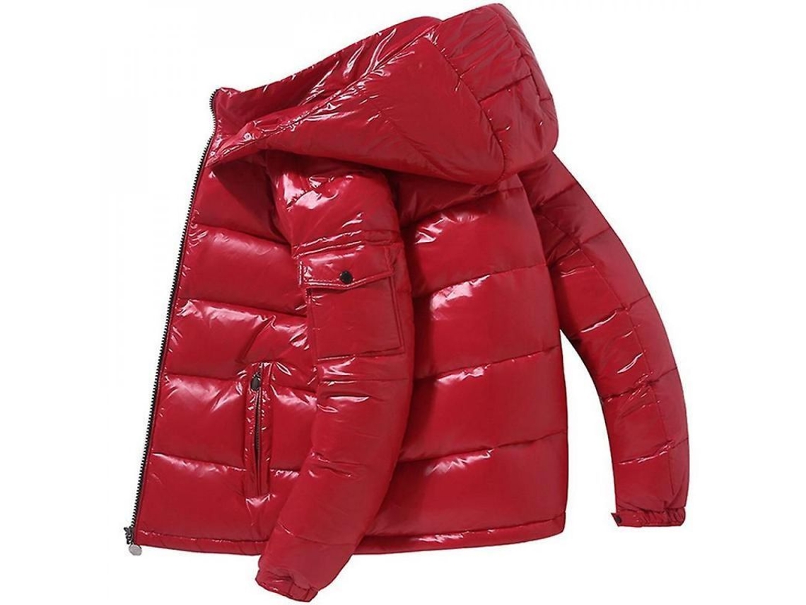 2026-chaqueta De Plumas Hombre Invierno Cuello Alto Desmontable Talla Asiática Black Silver Xxl Rojo
