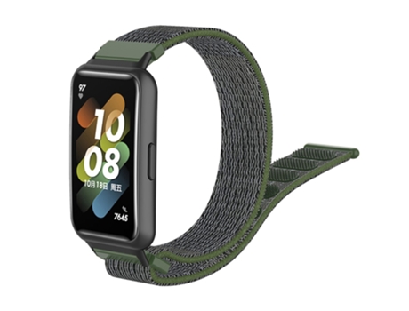 Correa de nailon ajustable cierre de lazo para Huawei Band 7 - verde intenso