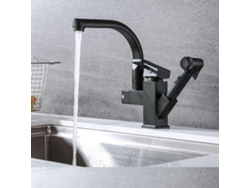 Grifo De Cocina Negro Para Encimera Con Mezclador Flexible Extraíble.