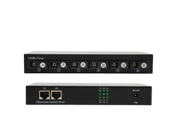 Conmutador Ethernet De Fibra Óptica Con 6 Puertos Ópticos Y 2 Puertos Eléctricos, Transmisión De 1310 Nm/recepción De 1550 Nm, Cable De 25 Km Con Enchufe Británico.