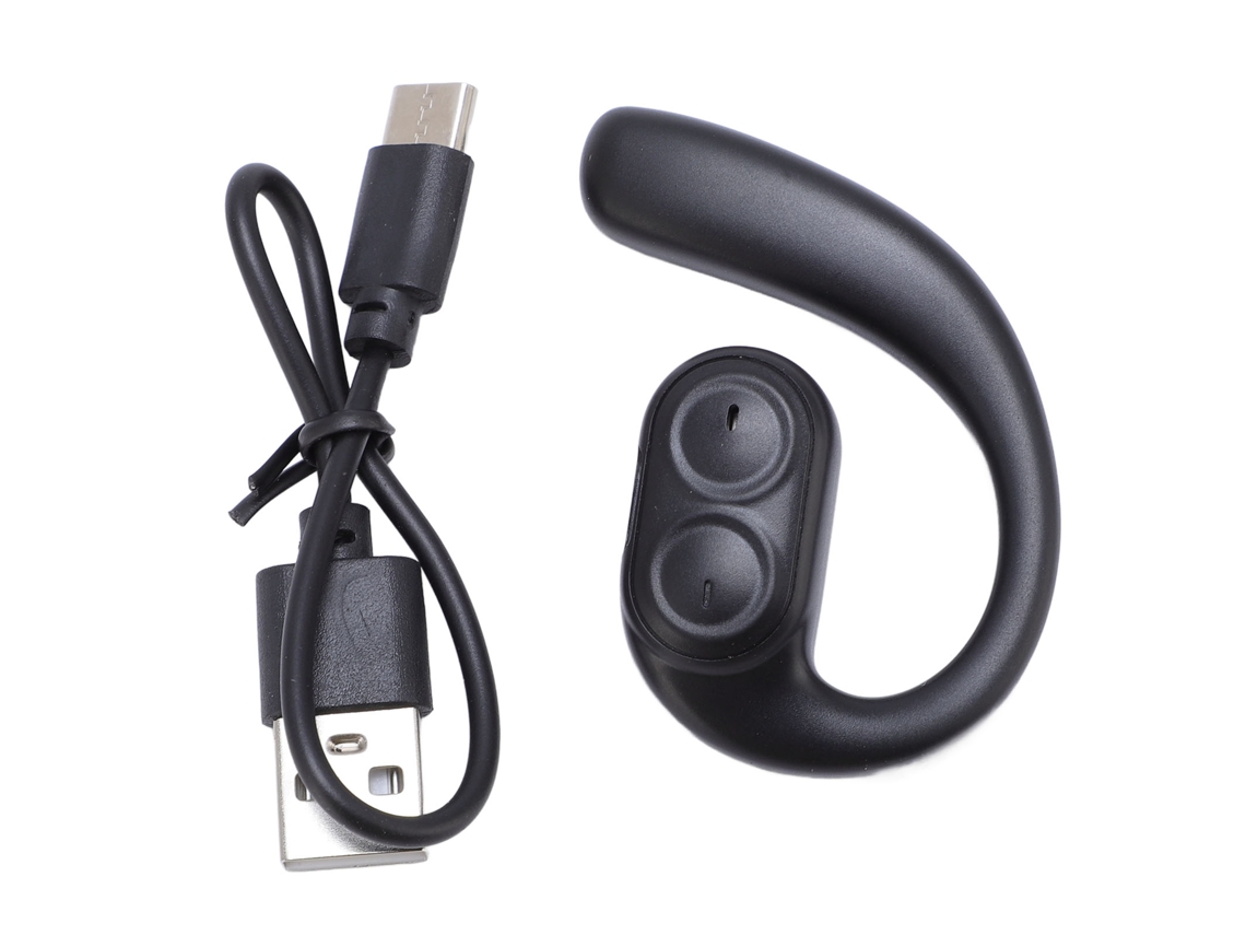 Fone De Ouvido Sem Fio Open Wearable Estéreo Lx09 Com Gancho Na Orelha Direita Efeito De Som Panorâmico 360 Graus Preto