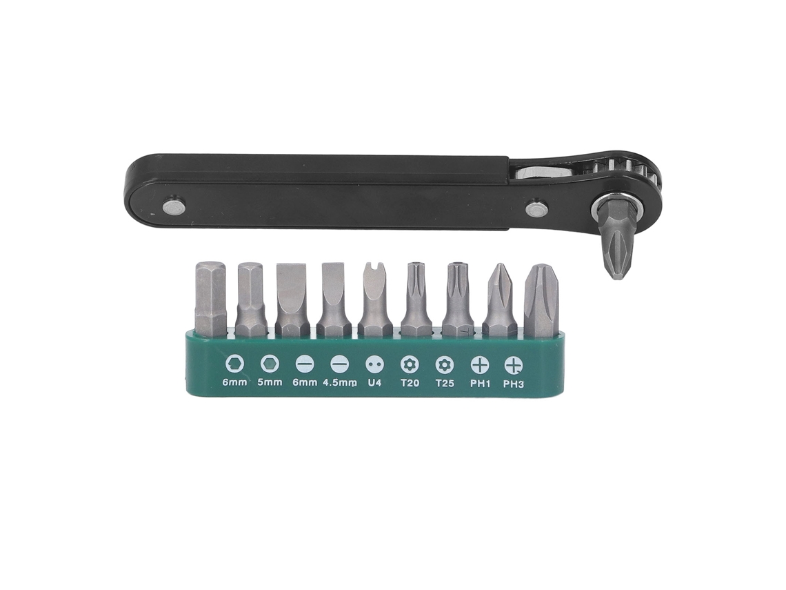 Mini Juego De Destornilladores Edc De 11 Piezas Con Llave De Carraca Reversible Y Ajuste De Precisión De 1/4 Pulg.