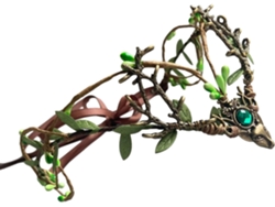 Diadema Artística Con Forma De Cuerno De Vid, Con Estampados Y Hojas Para Un Ajuste Cómodo Y Elegante.