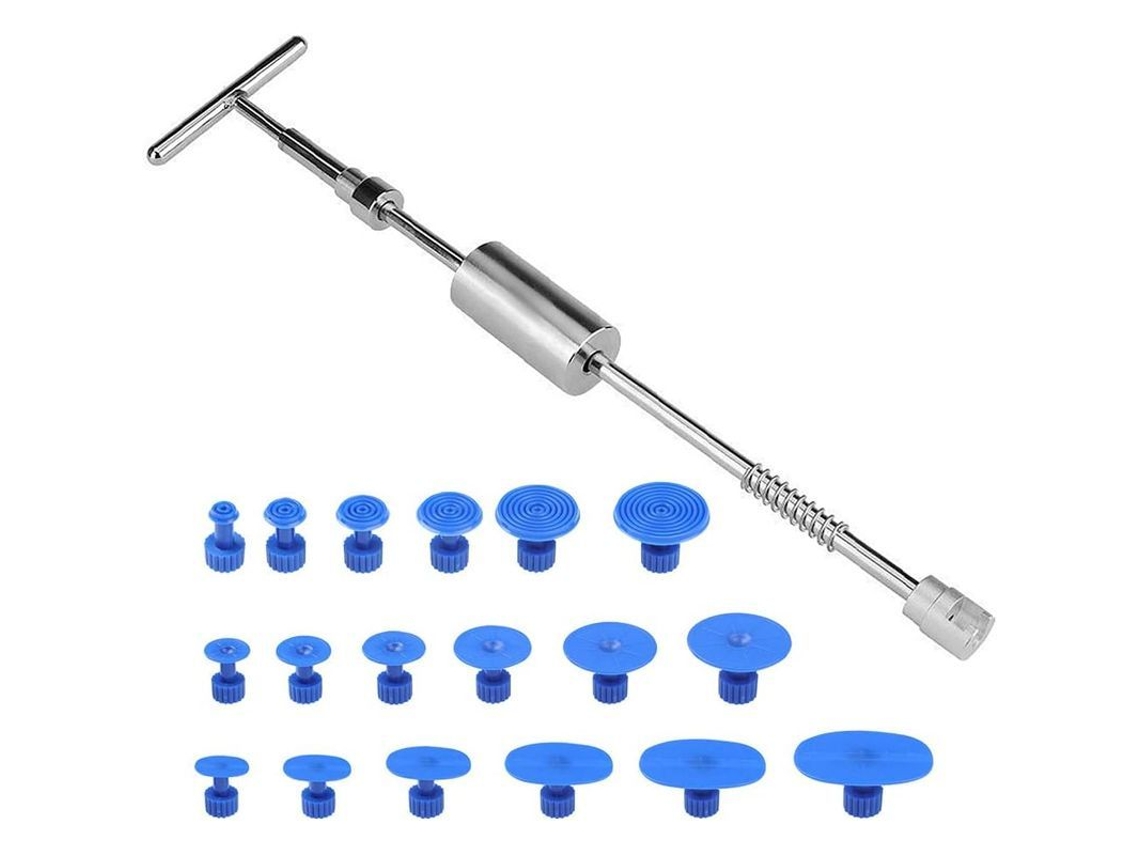Kit De Reparación De Abolladuras Sin Pintura 19 Piezas Con Martillo Deslizante Para Coches Caravana