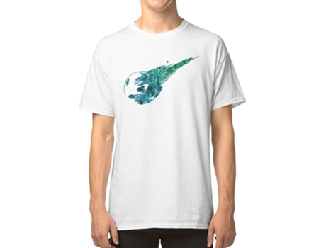 Camiseta ROCKINSTONE Final FANTASY7 Meteor Logo Galaxy Design Algodón para Hombre (3XL)