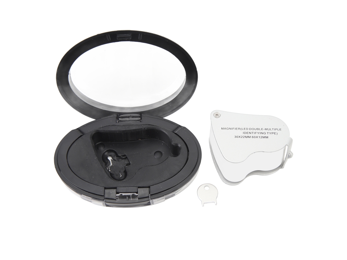 2026-microscopio De Bolsillo Mini Con Luz Led 30x 60x, Lupa Iluminada Para Joyería