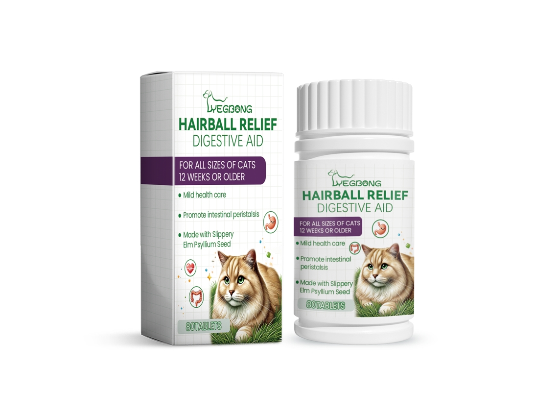 Tabletas de hierba gatera ricas en fibra nutritiva para gatos y perros, que favorecen la salud intestinal y el sistema inmunitario.