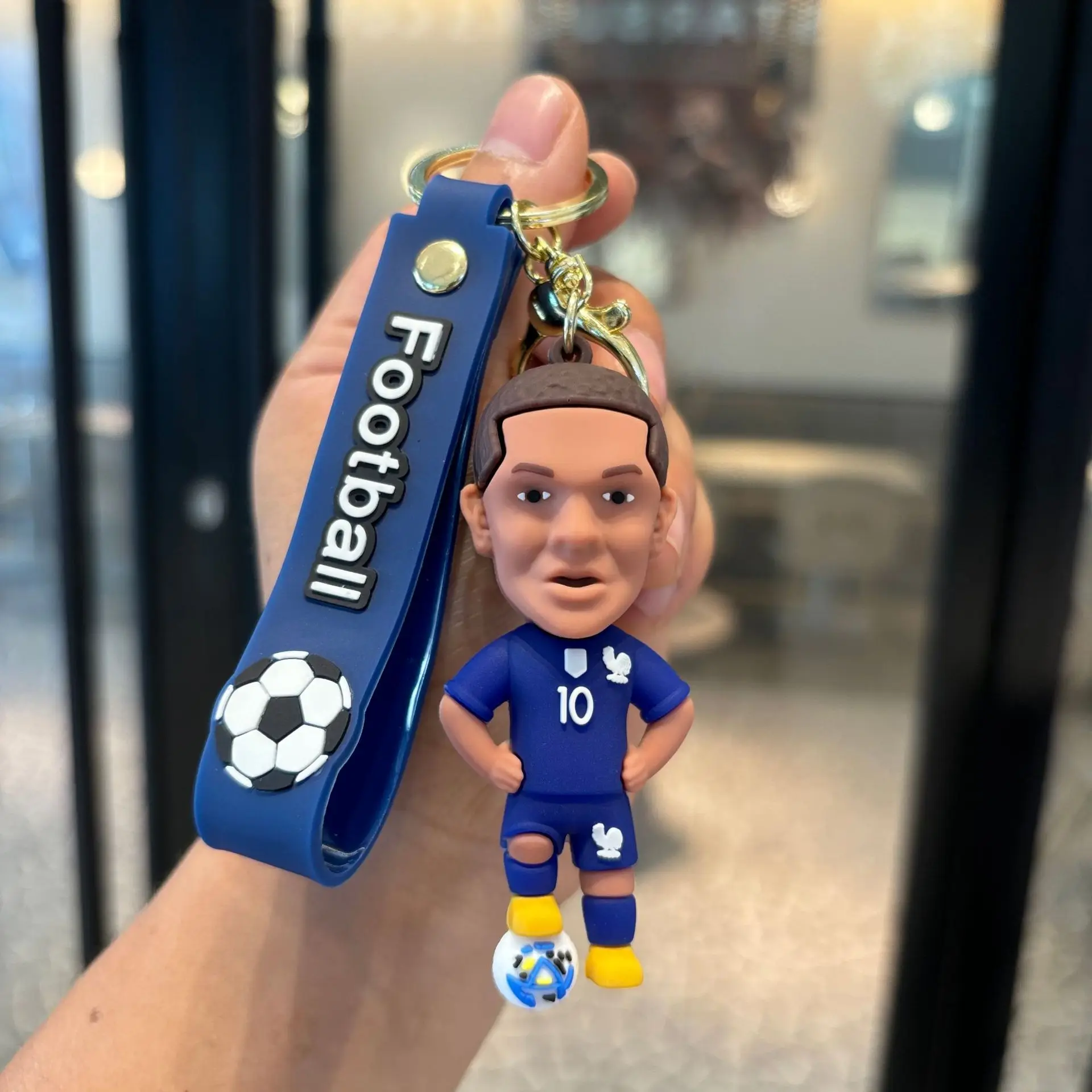 Figuritas De Estrellas De Fútbol De Dibujos Animados, Llaveros, Adornos Para Mochilas