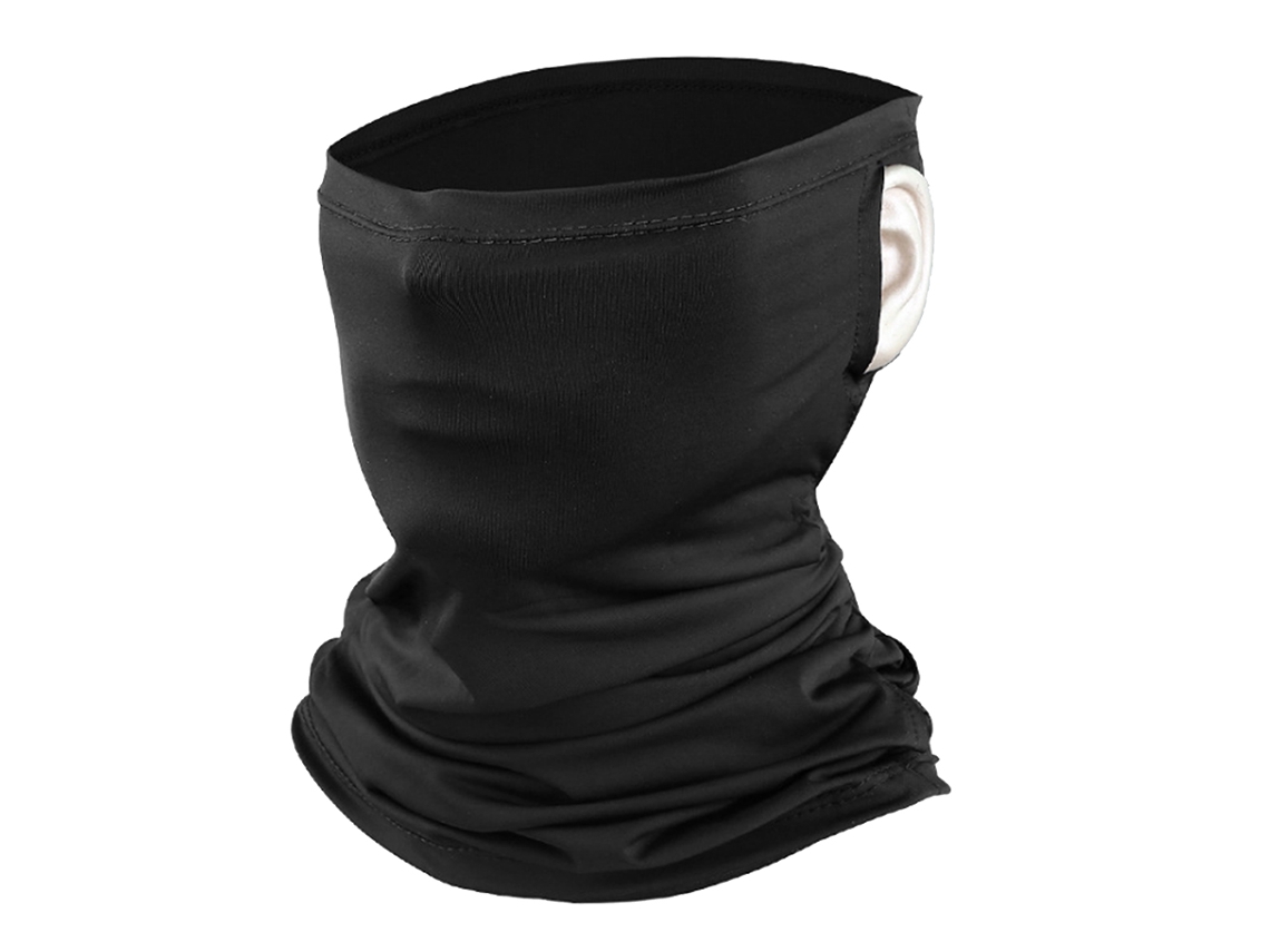 Protector Facial Para Ciclismo Al Aire Libre Con Collar De Protección Solar De Seda Fresca Y Gancho Para La Oreja Para Bicicleta - Negro