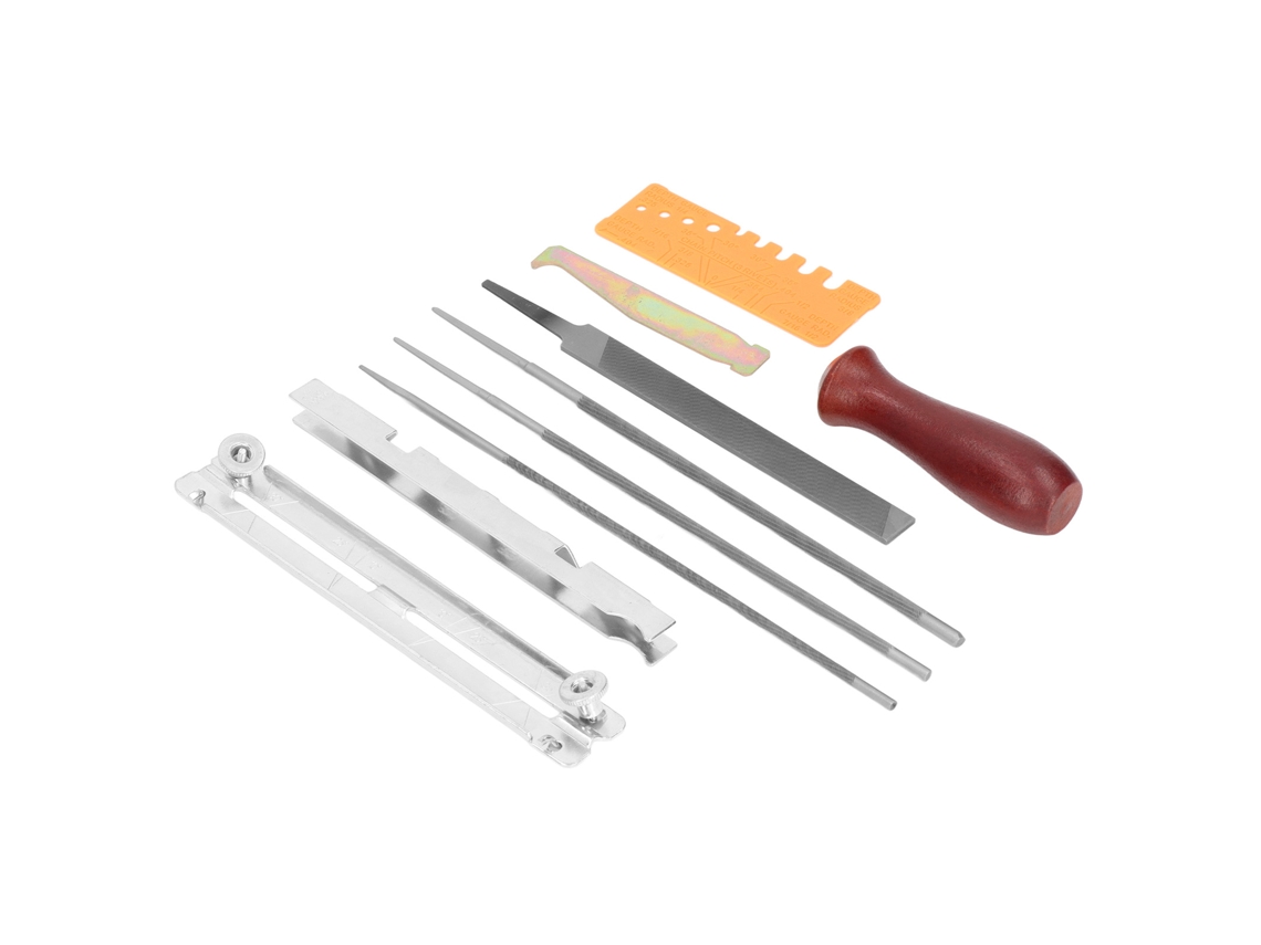 Kit De 10 Limas Para Afilar Motosierras, De Acero Al Carbono, Con Bolsa Para Jardín, Taller Y Proyectos.