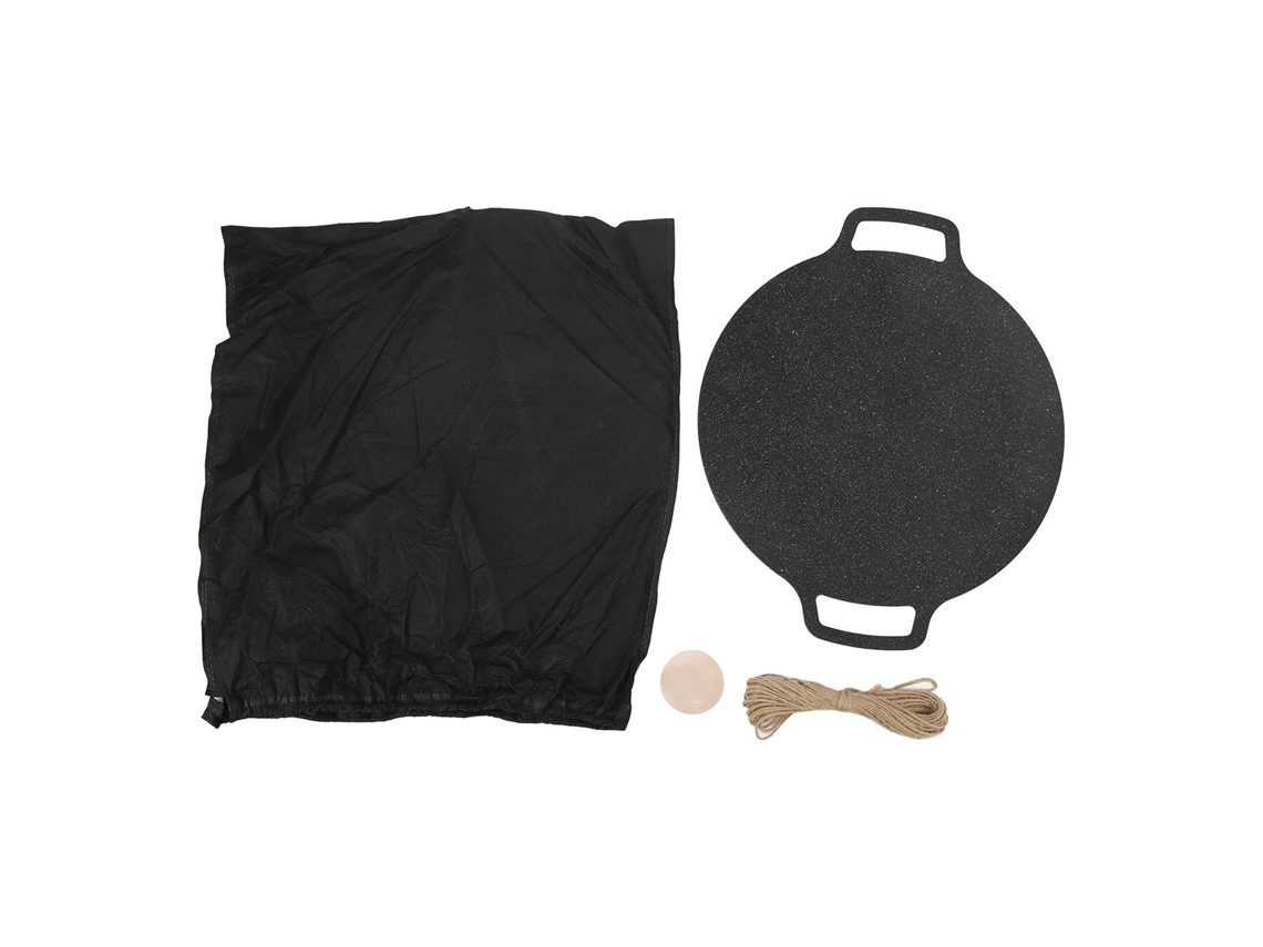 Plancha Redonda Antiadherente Portátil Para Barbacoa Con Asas, Ideal Para Camping Y Picnics.
