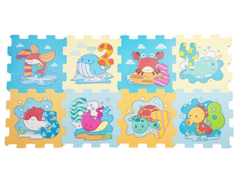 Alfombra puzle bebés animales y números 8 piezas gomaespuma C'Baby COLORBABY