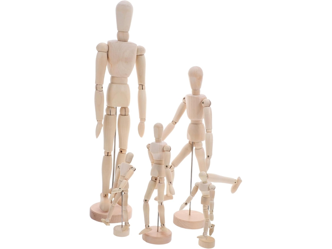 Maniquí Articulado De Dibujo De 5 Piezas Con Soporte Estable, Modelo Humano Flexible Para Bocetos.
