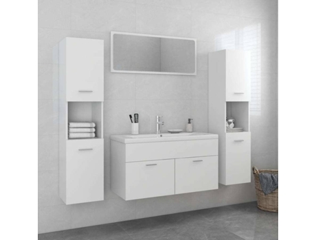 Conjunto de muebles de baño VIDAXL Blanco Madera contrachapada (90x38.5x46 cm)
