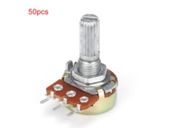 Yncm2026-50pcs Potenciómetro Rotativo Lineal Wh148 B1k Resistencia Variable Ajustable 20mm