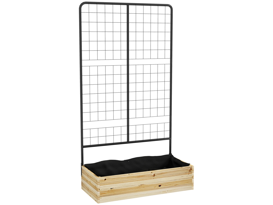 Macetero De Madera Con Enrejado De 80x38x145cm Para Hierbas Y Flores.