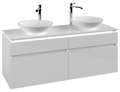 Villeroy &amp Boch Legato Vanity unit B592 1400x550x500mm 2 lavabos iluminación LED