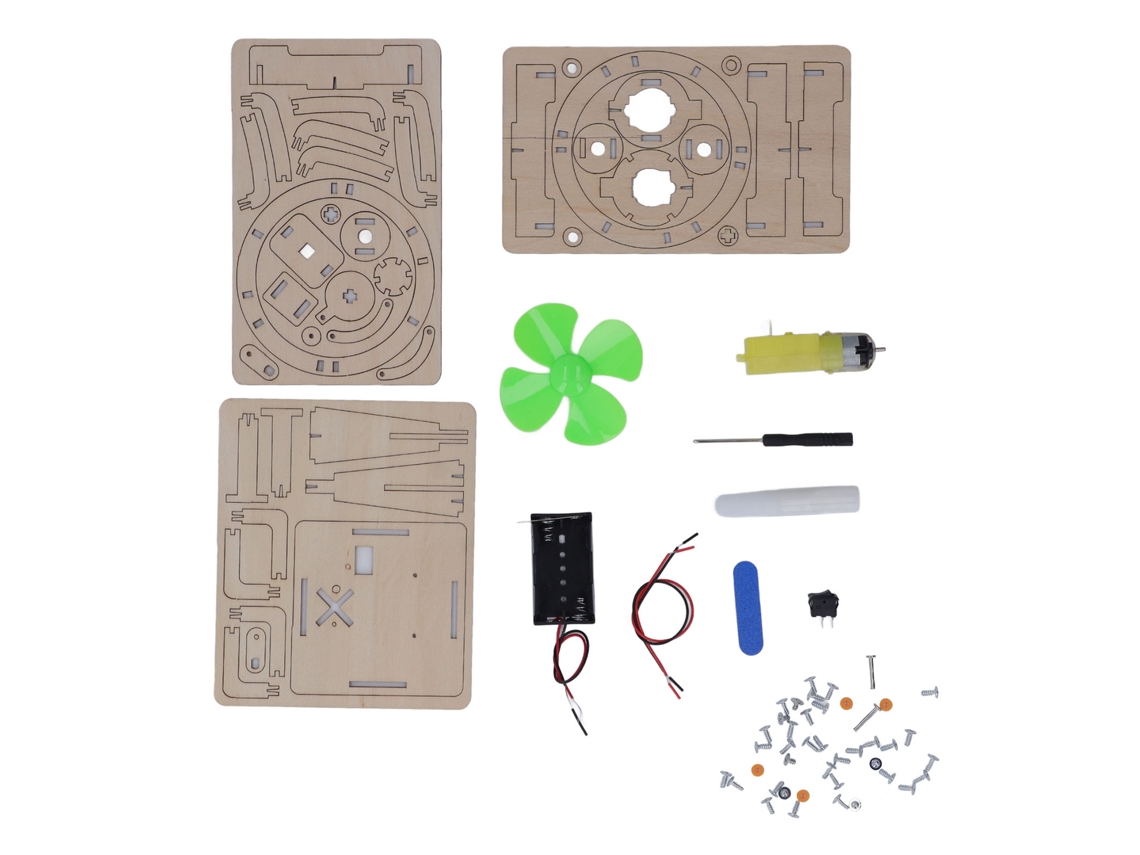 Kit de montaje de ventilador portátil de madera para niños