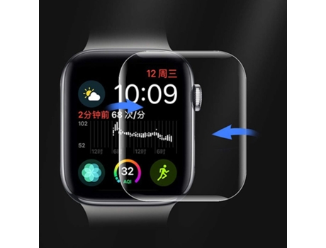 Protector de Pantalla SLOWMOOSE Vidrio Templado Suave Curvo para Reloj Apple (Transparente - 44 Mm)