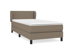 Maison Exclusive - Cama Box Spring Con Colchón Tela Gris Taupe 90x190 Cm