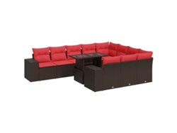 Maison Exclusive - Set De Sofás De Jardín 11 Pzas Cojines Ratán Sintético Marrón