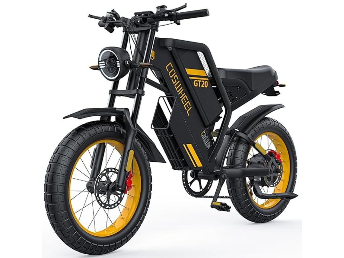 Bicicleta eléctrica Coswheel GT20, motor de 1500 W, 48 V/25 Ah, 50 km/h, transmisión Shimano de 7 velocidades, neumáticos anchos de 20 x 4,0