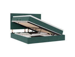 Vidaxl Cama Con Almacenamiento Y Colchón Verde Oscuro 160 X 200 Cm