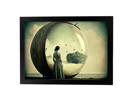 NACNIC Poster Espera En Estilo Surrealismo Cinematográfico Ilustraciones Y Grabados De Historieta Abstracta Y Artística A3 Marcos Negros