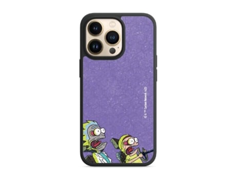 Funda Móvil Oficial Rick Morty Warner Bros para iPhone 13 Pro PHONECASES3D Piel Sintética Negro
