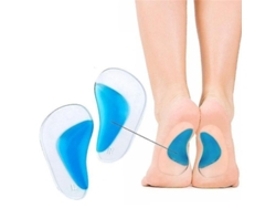 Plantillas de soporte para el arco plantar, 5 pares, de silicona médica antideslizantes, color azul.