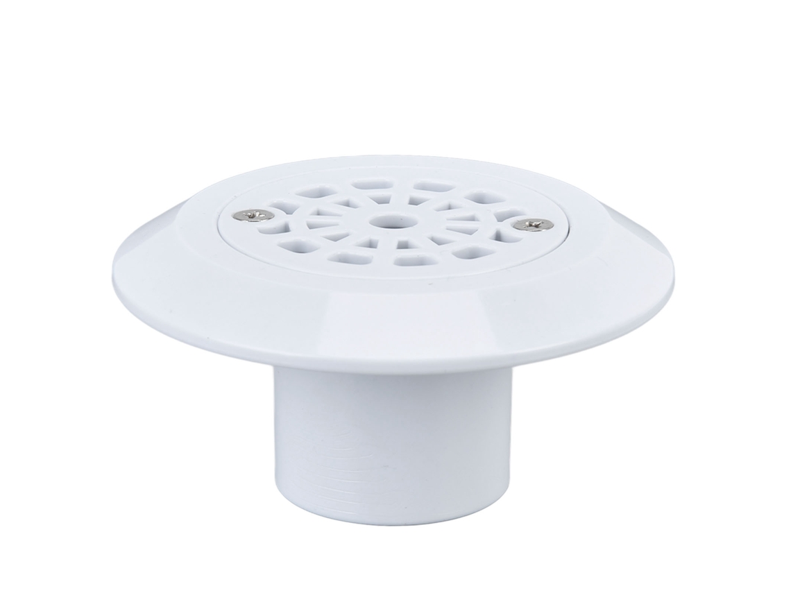 Desagüe Blanco Para Piscina Con Entrada De Agua Y Salida Antiobstrucción.
