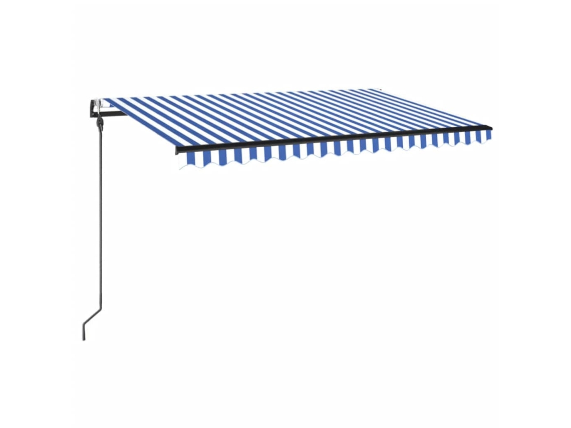 Maison Exclusive - Toldo Automático Led Sensor De Viento Azul Y Blanco 400x300 Cm