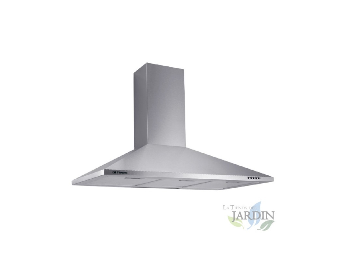 Campana Decorativa Inox ORBEGOZO Motor 70W Clase Energética D 3 Niveles de Potencia 3 Filtros Ancho: 90 Cm ORBEGOZO