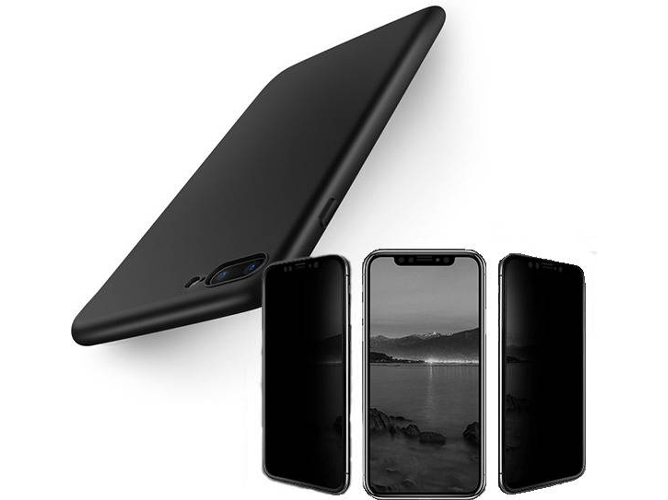 Kit Funda y Protector Privacy iPhone 7 Plus, 8 Plus SlimShield Negro