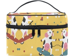 Neceser De Viaje Cuero Con Cremallera Portátil Organizador Para Mujer Estampado