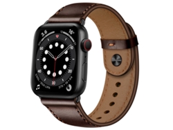 Correa de cuero marrón oscuro XIAOMOYU para Apple Watch (42/44/45/49 mm)