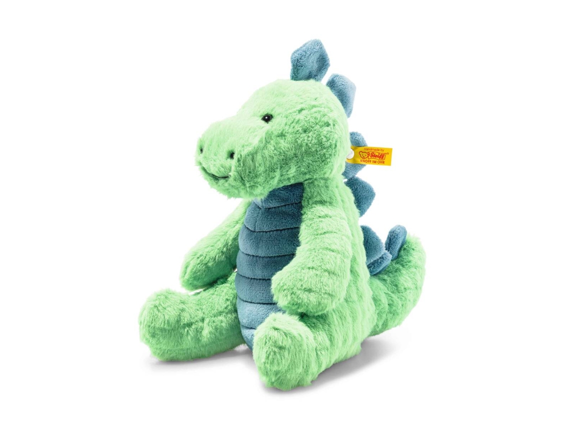 Steiff Spott Dinosaurio de Peluche Verde, 28 cm, Amigos Suaves y Acurrucados